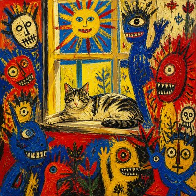a cat lounging in a sunlit window