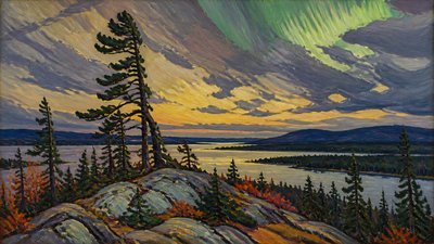 sweeping panoramic landscape with a dramatic sky