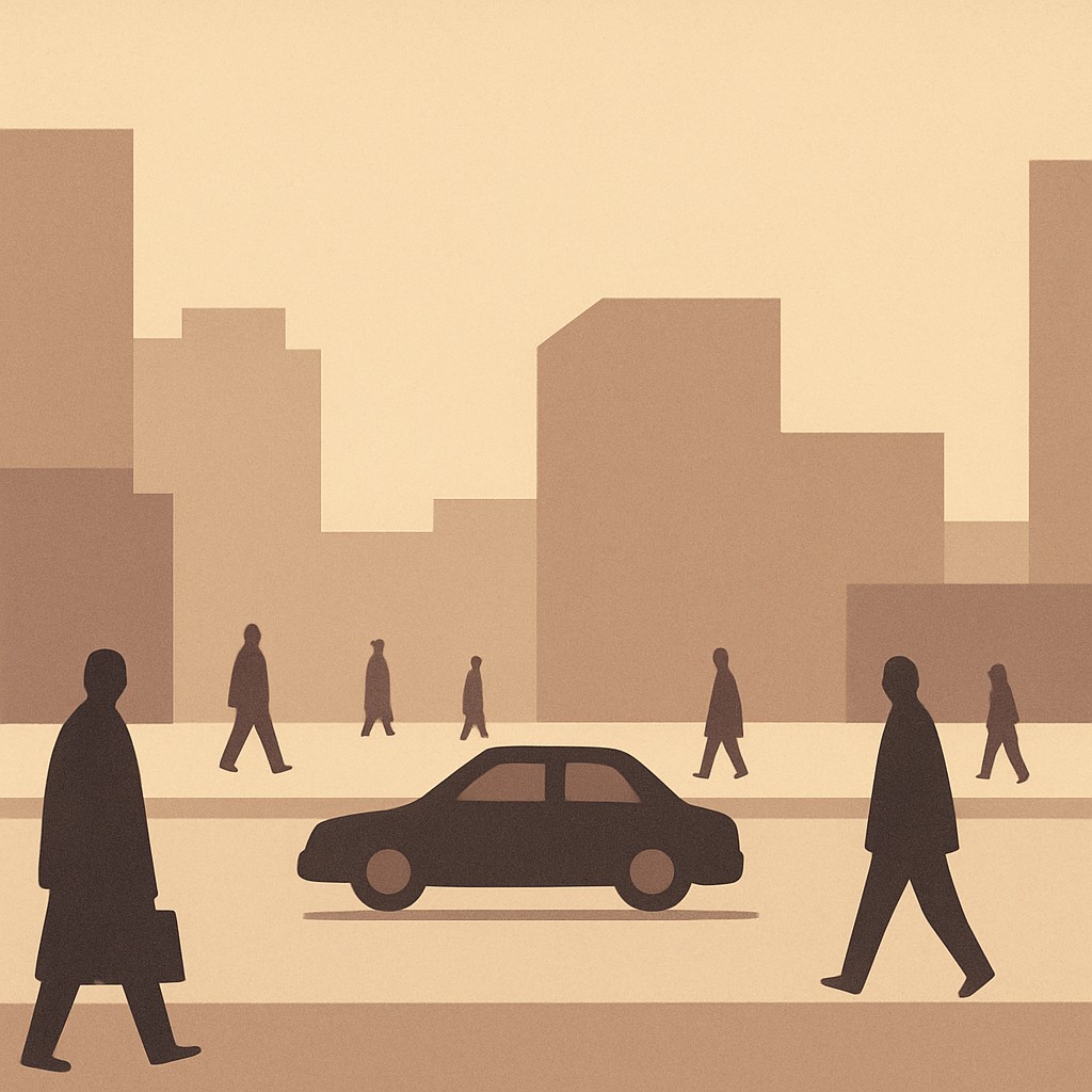 urban street with city activity