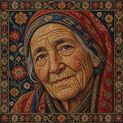 close-up portrait of an elderly person with expressive weathered features