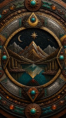 a tranquil mountain lake beneath a starry night sky, no people, no text