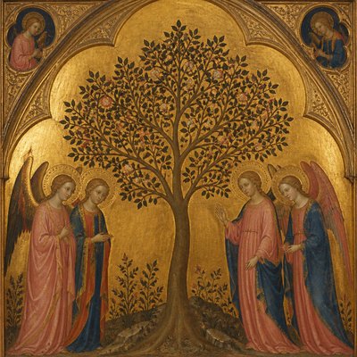 a tree in nature — Sienese Gothic Art Style