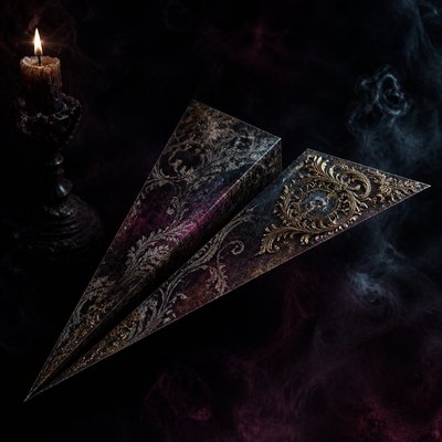 a paper plane, clean minimal composition on a plain background, no text