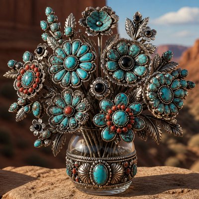 bouquet of flowers in a glass vase