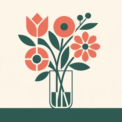 bouquet of flowers in a glass vase