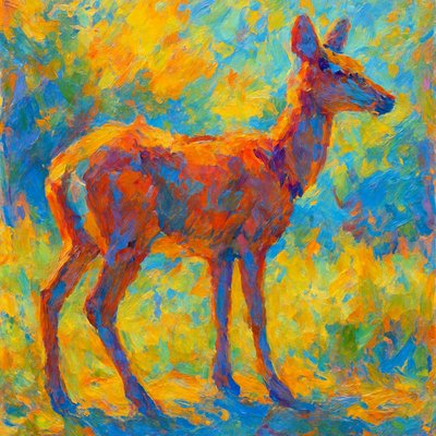 animal standing in natural pose