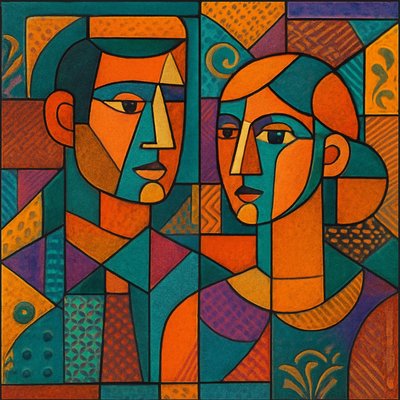 portrait of two people together