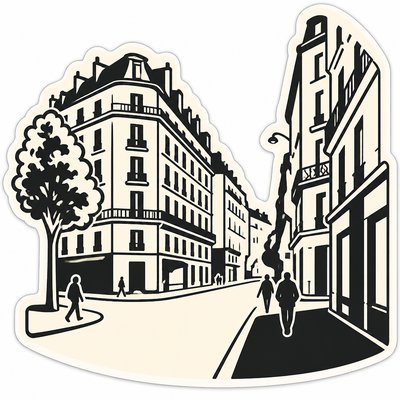 Minimalist Sticker Design Style Transfer Example