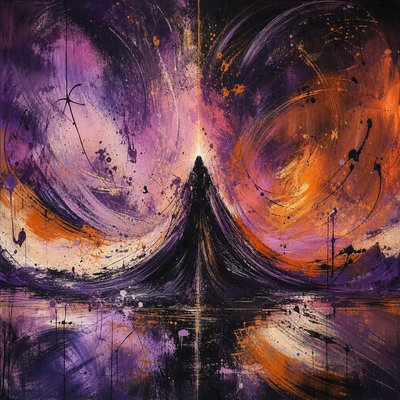 a painting of a boat in a body of water