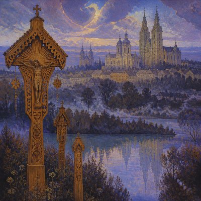 wide landscape with natural scenery — Lithuanian Art Style
