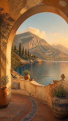 a tranquil mountain lake beneath a starry night sky, no people, no text