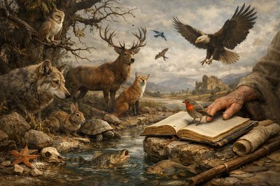 “But ask now the beasts, if they may speak to thee; and the birds of the air, if they may declare to thee. Tell the earth, if it may speak to thee: and the fishes of the sea shall explain to thee. Who then has not known in all these things, that the hand of the Lord has made them?” (Job 12:7-9, Brenton)
