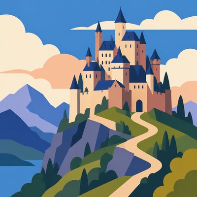 majestic castle on a hilltop
