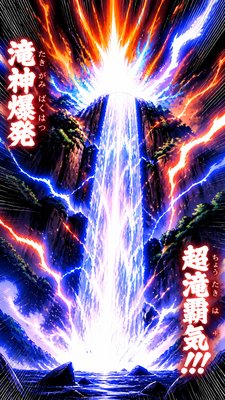 towering waterfall cascading down a cliff
