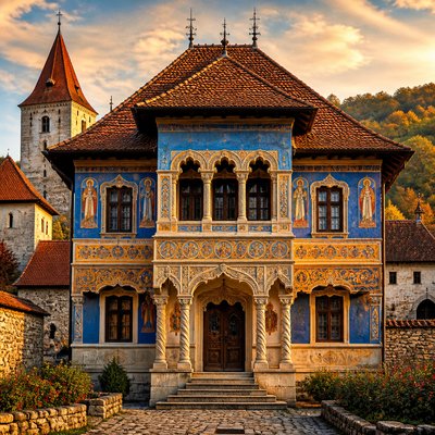 house with front view — Romanian Art Style