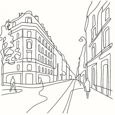 Single Line Minimalism Art Style Style Transfer Example