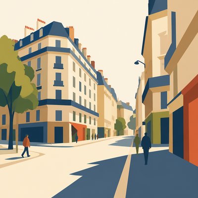 Flat Shape Art Style Style Transfer Example