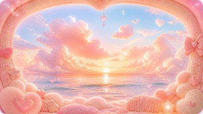 a panoramic ocean horizon with towering clouds at golden hour, no people