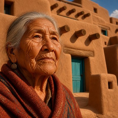close-up portrait of an elderly person with expressive weathered features