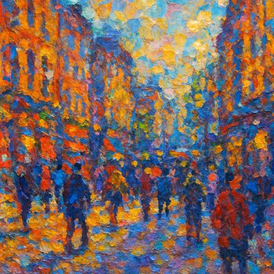 urban street with city activity
