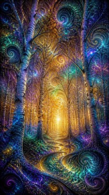 a serene birch forest in soft morning light, no people, no text