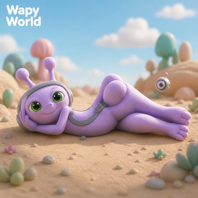 a purple toy laying on top of a sandy ground