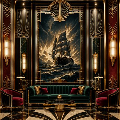 sailing ship on a stormy sea