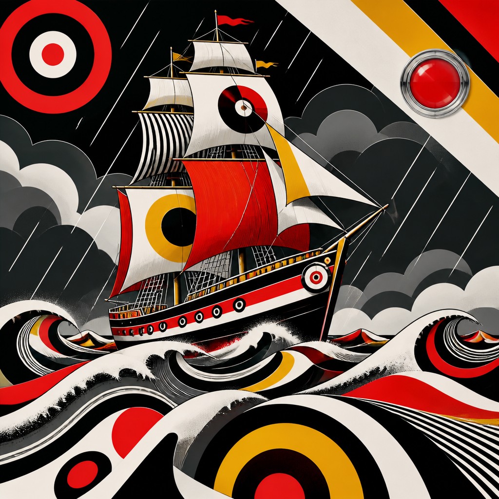 sailing ship on a stormy sea — Mod Aesthetic