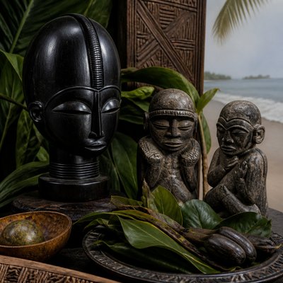 still life with everyday objects — Sierra Leonean Art Style