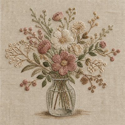 bouquet of flowers in a glass vase