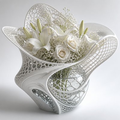 bouquet of flowers in a glass vase