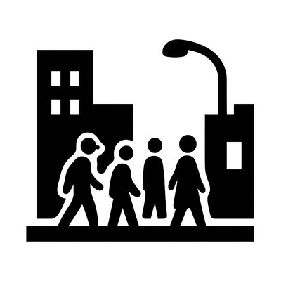 urban street with city activity