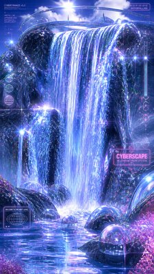towering waterfall cascading down a cliff
