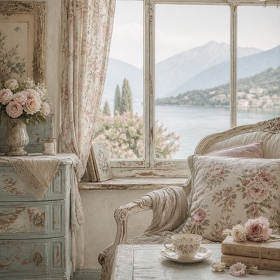 wide landscape with natural scenery — Shabby Chic Interior Design