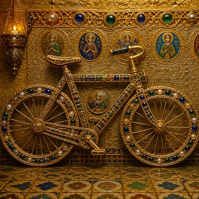 bicyle resting against a wall — Byzantine Jewelry Design