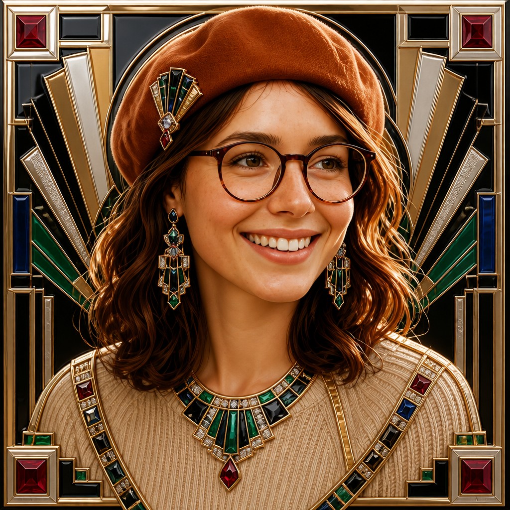 Art Deco Jewelry Design Style Transfer Example