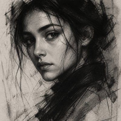 Charcoal Portrait Art Style example