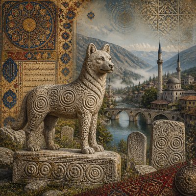 animal standing in natural pose — Bosnian Art Style