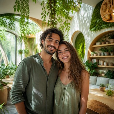 portrait of two people together