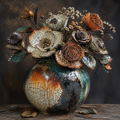 bouquet of flowers in a glass vase