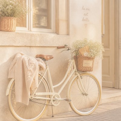 bicyle resting against a wall — Vanilla Girl Aesthetic