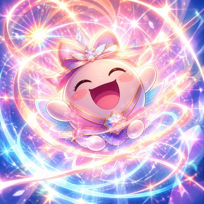an exaggerated laughing face of an original round mascot character, bold and readable at small size, plain background, no text