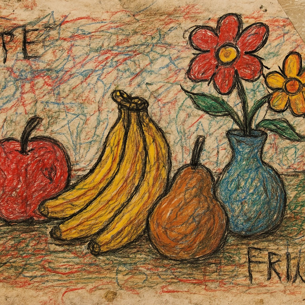still life arrangement of fruits and flowers