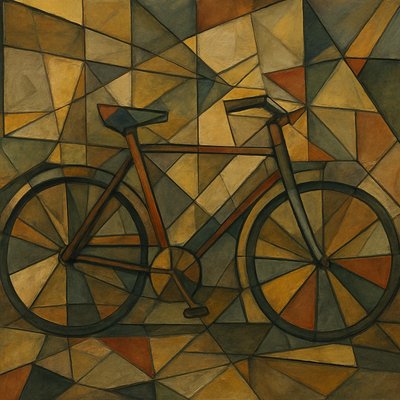 bicyle resting against a wall