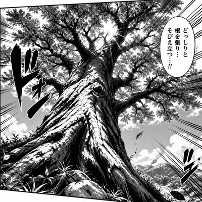 a tree in nature — Manga Comic Art
