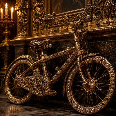 bicyle resting against a wall