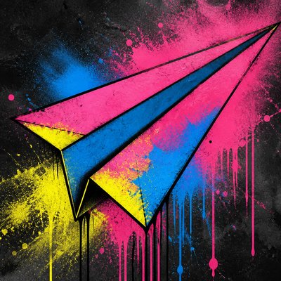 a paper plane, clean minimal composition on a plain background, no text