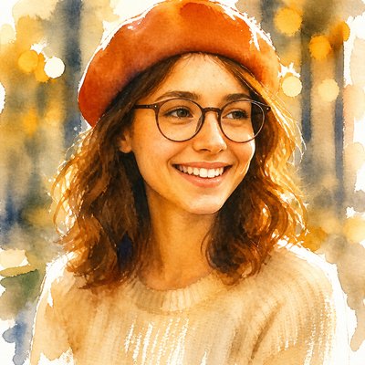 Watercolor Portrait Art Style Style Transfer Example