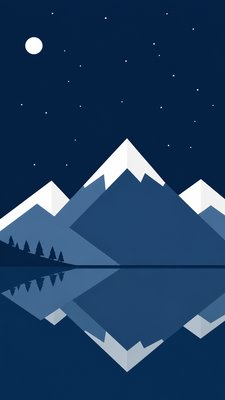 a tranquil mountain lake beneath a starry night sky, no people, no text
