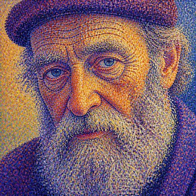 close-up portrait of an elderly person with expressive weathered features